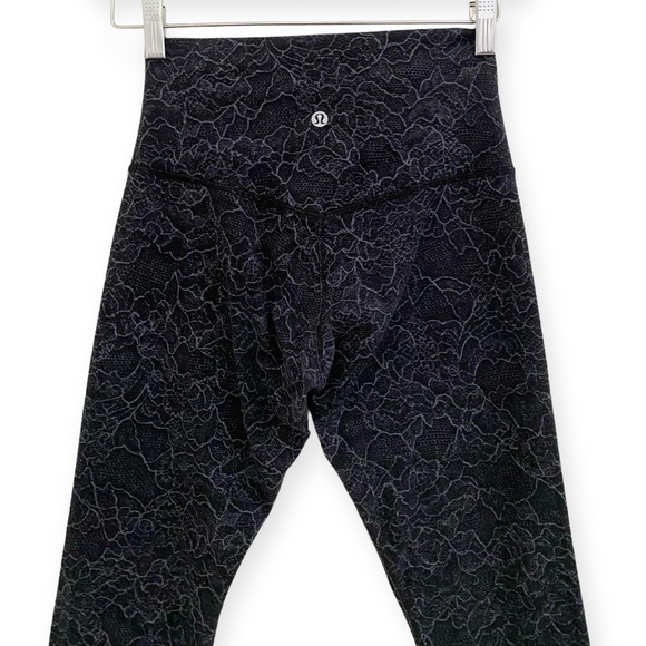 Lululemon Align Pant Full Length 28” Lacescape Dark Cast Black Gray Size 4 Nulu - Picture 8 of 12